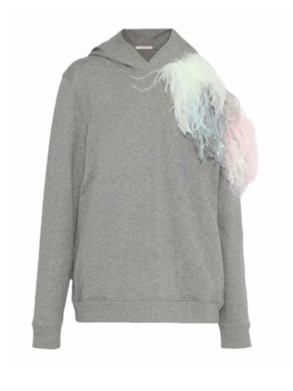 Christopher Kane Feather-Embellished Cold Shoulder Hoodie